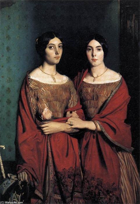 WikiOO.org - Enciclopédia das Belas Artes - Pintura, Arte por Théodore Chassériau - The Artist's Sisters