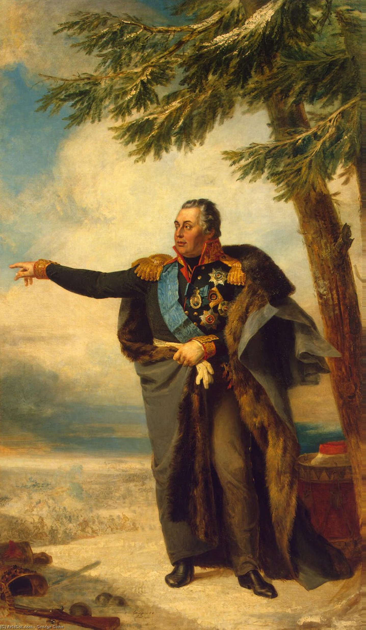 WikiOO.org - Encyclopedia of Fine Arts - Maleri, Artwork George Dawe - Portrait of Mikhail Kutuzov