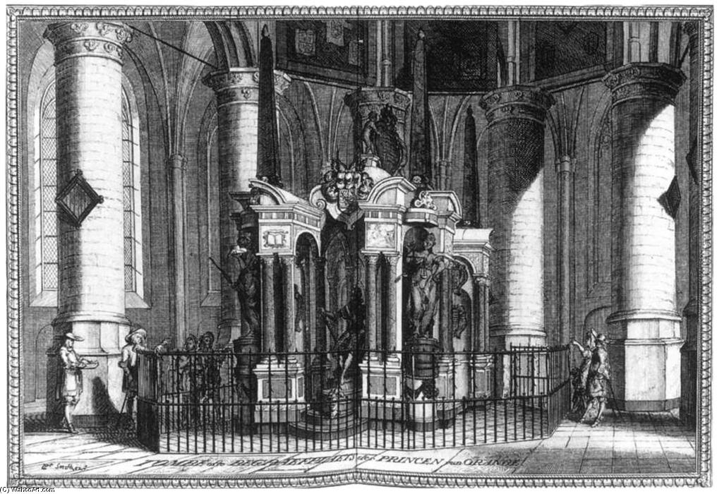 Wikioo.org - The Encyclopedia of Fine Arts - Painting, Artwork by Coenraet Decker - The Tomb of William the Silent in the Nieuwe Kerk, Delft