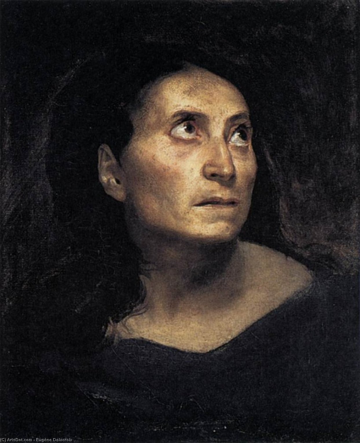 WikiOO.org – 美術百科全書 - 繪畫，作品 Eugène Delacroix - 一个 狂  女人
