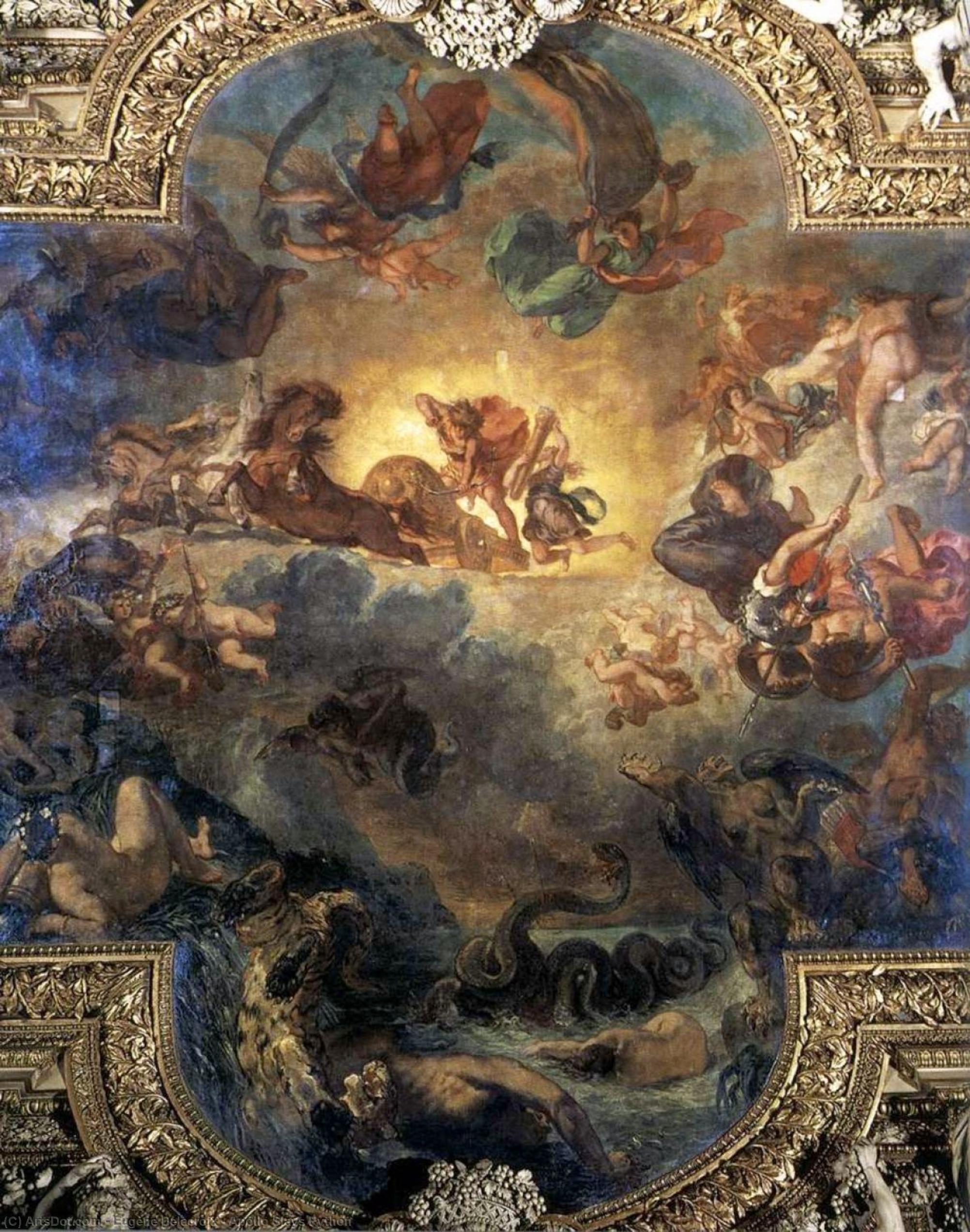 WikiOO.org - Encyclopedia of Fine Arts - Lukisan, Artwork Eugène Delacroix - Apollo Slays Python
