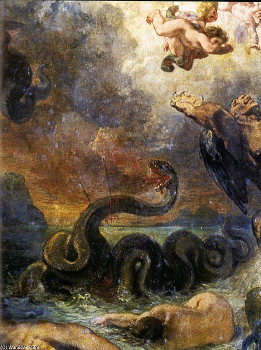 Wikioo.org – L'Enciclopedia delle Belle Arti - Pittura, Opere di Eugène Delacroix - apollo uccide pitone  particolare