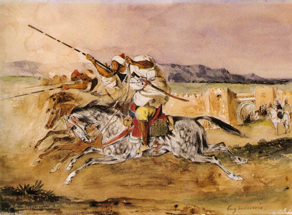 WikiOO.org - Encyclopedia of Fine Arts - Schilderen, Artwork Eugène Delacroix - Arab Fantasia