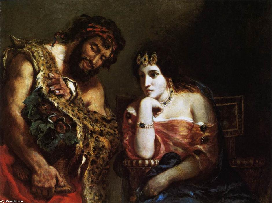 Wikioo.org - สารานุกรมวิจิตรศิลป์ - จิตรกรรม Eugène Delacroix - Cleopatra and the Peasant