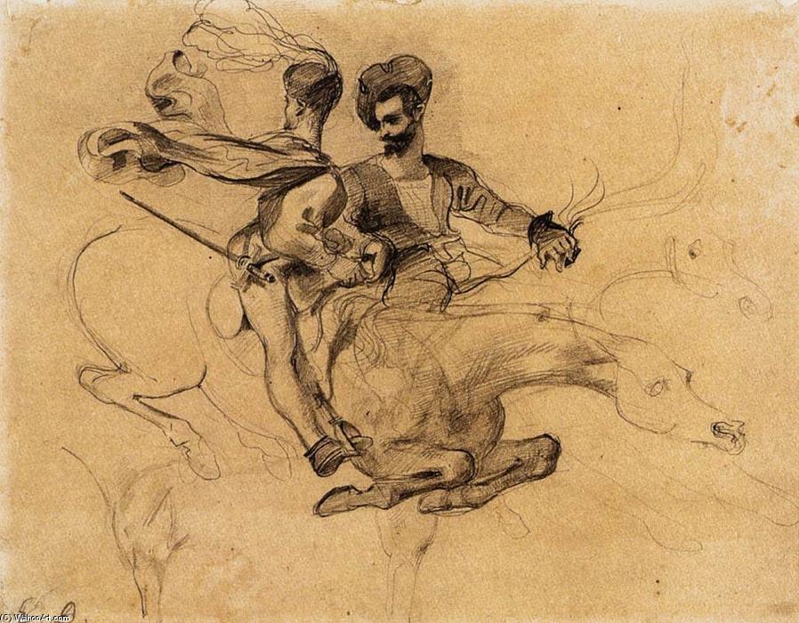 Wikioo.org - Bách khoa toàn thư về mỹ thuật - Vẽ tranh, Tác phẩm nghệ thuật Eugène Delacroix - Illustration for Goethe's Faust