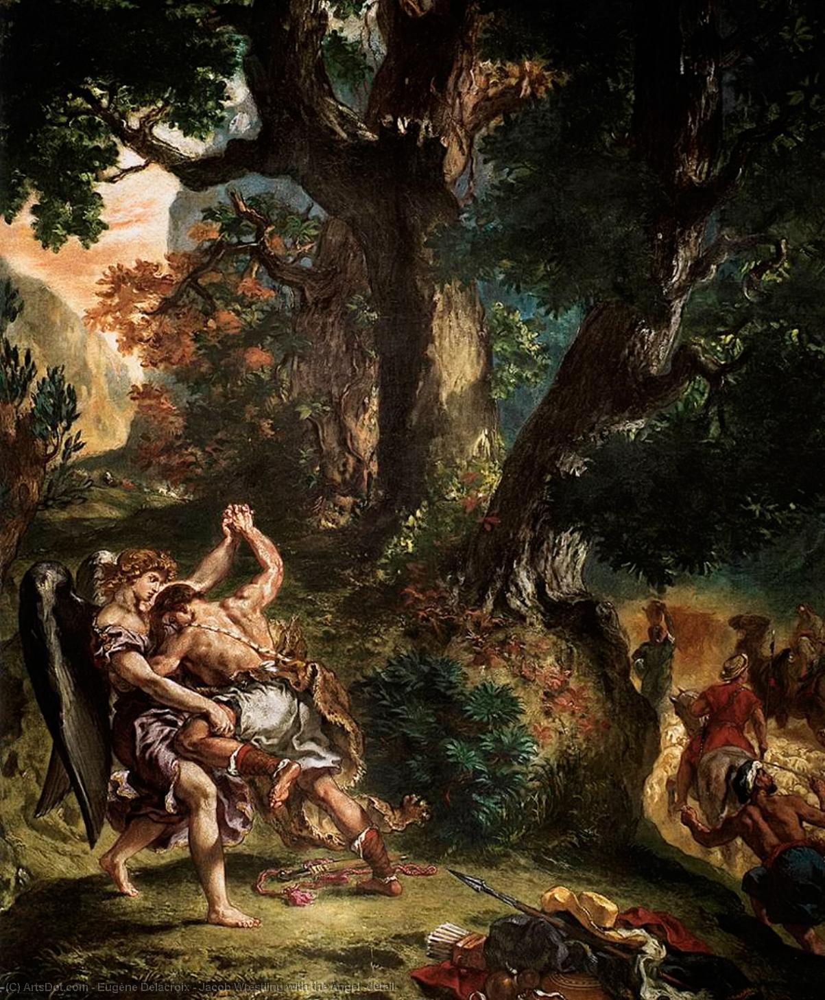 Wikioo.org – L'Enciclopedia delle Belle Arti - Pittura, Opere di Eugène Delacroix - Giacobbe lotta con l angelo particolare