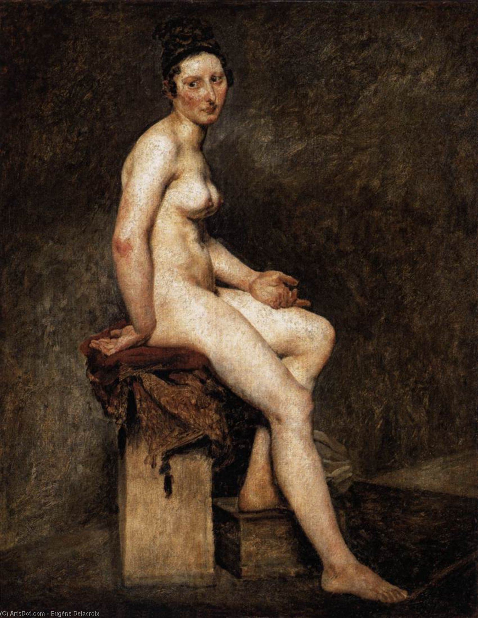 Wikioo.org – La Enciclopedia de las Bellas Artes - Pintura, Obras de arte de Eugène Delacroix - Mlle Rosados
