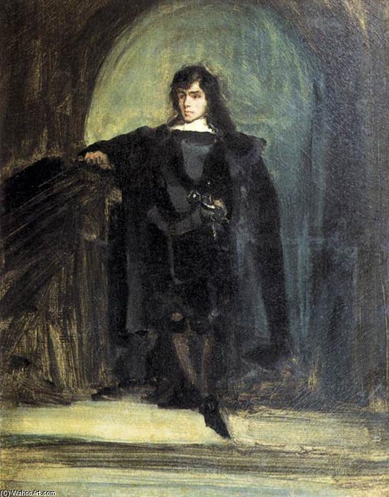 WikiOO.org - Энциклопедия изобразительного искусства - Живопись, Картины  Eugène Delacroix - Self-Portrait в качестве равенсвуд