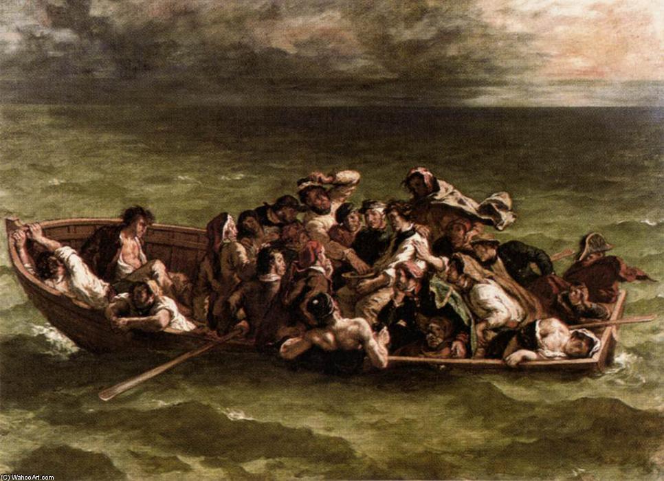 Wikioo.org - สารานุกรมวิจิตรศิลป์ - จิตรกรรม Eugène Delacroix - Shipwreck of Don Juan