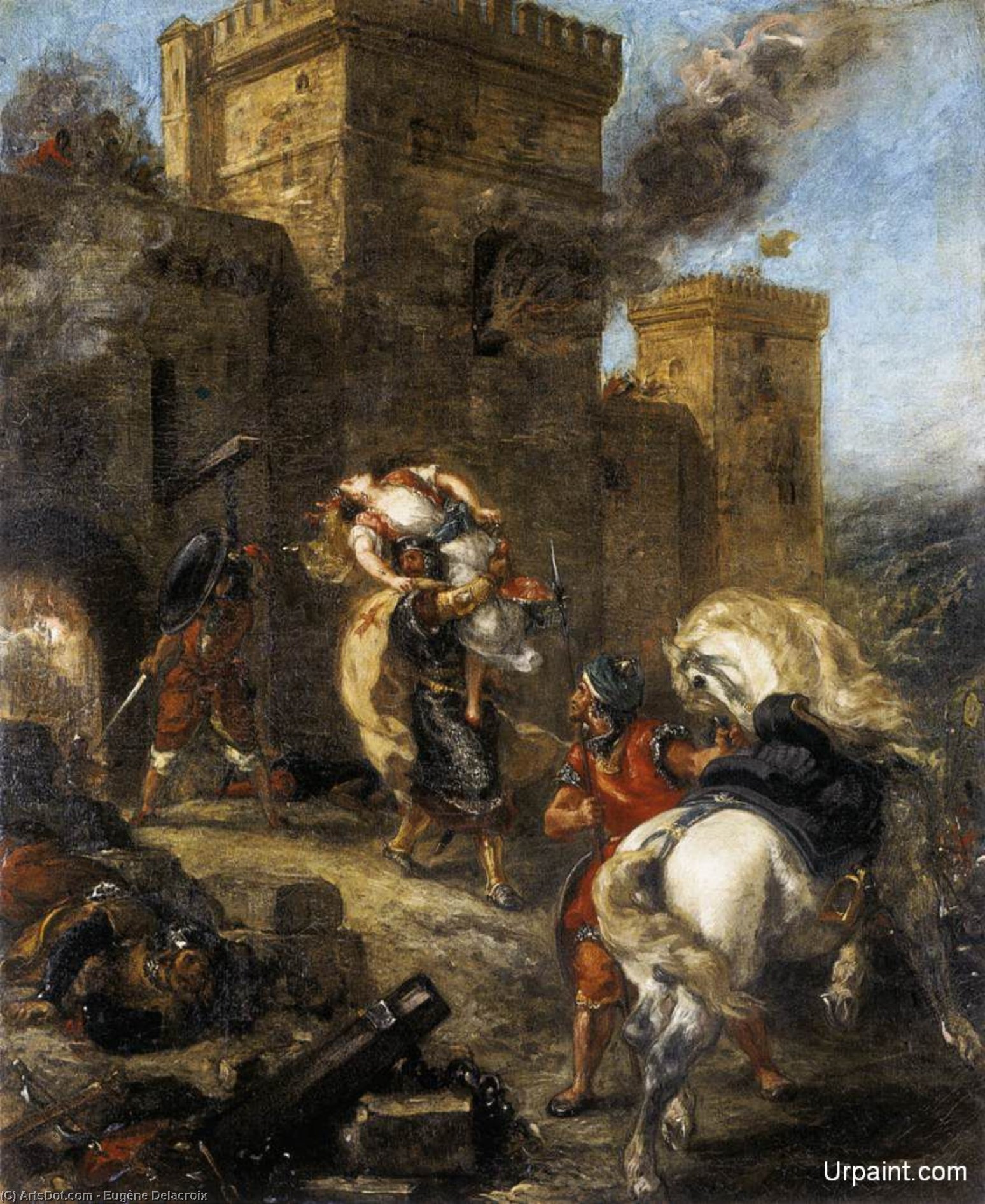 Wikioo.org - The Encyclopedia of Fine Arts - Painting, Artwork by Eugène Delacroix - The Abduction of Rebecca