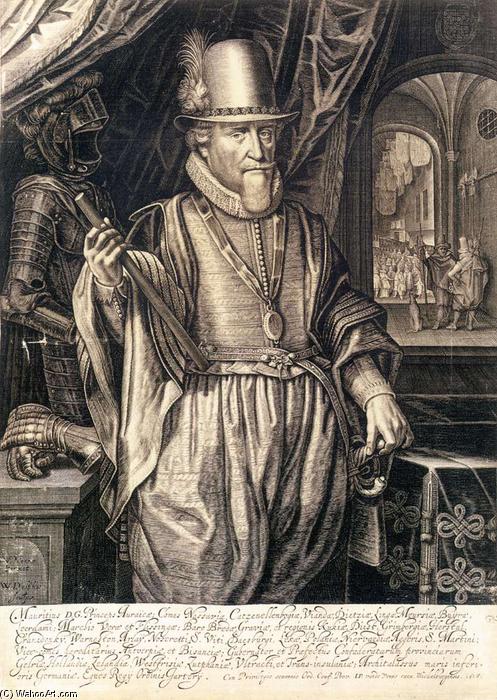 WikiOO.org - Encyclopedia of Fine Arts - Målning, konstverk Willem Jacobsz Delff - Portrait of Maurits, Prince of Orange-Nassau