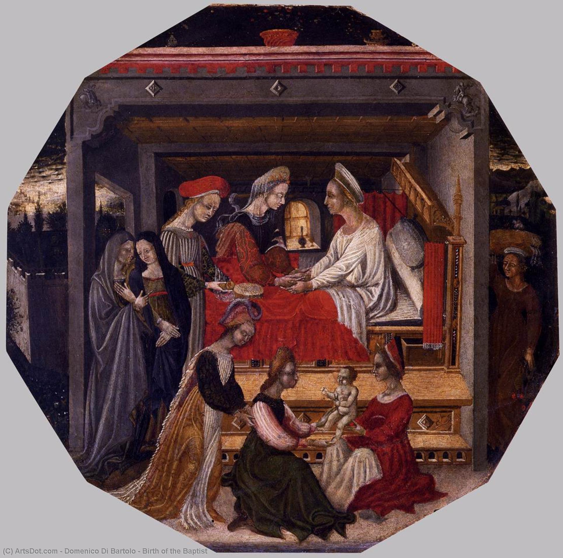 Wikioo.org - The Encyclopedia of Fine Arts - Painting, Artwork by Domenico Di Bartolo - Birth of the Baptist