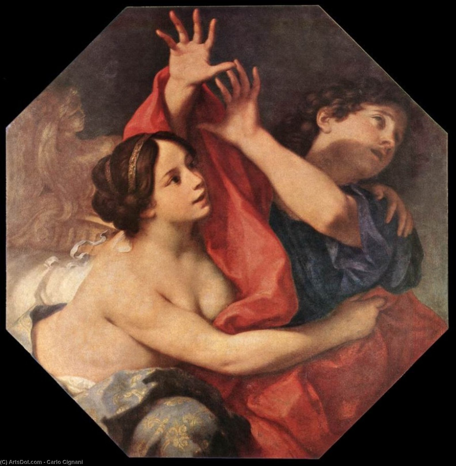 WikiOO.org – 美術百科全書 - 繪畫，作品 Carlo Cignani - 约瑟和波提乏的妻子