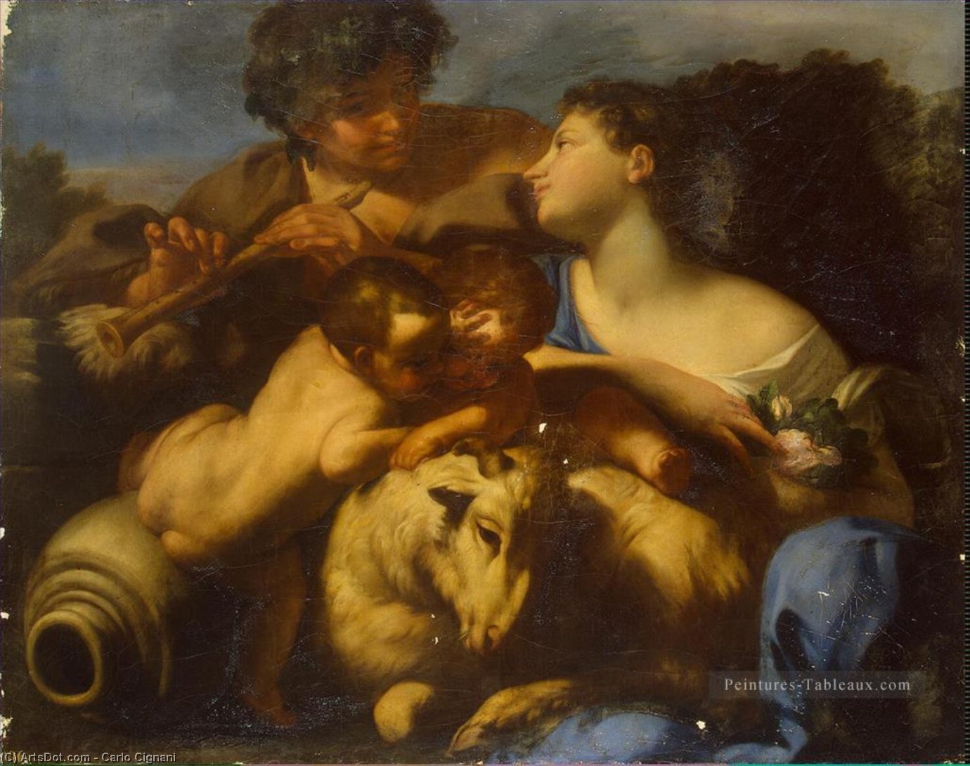 Wikioo.org - The Encyclopedia of Fine Arts - Painting, Artwork by Carlo Cignani - Shepherd and Shepherdess