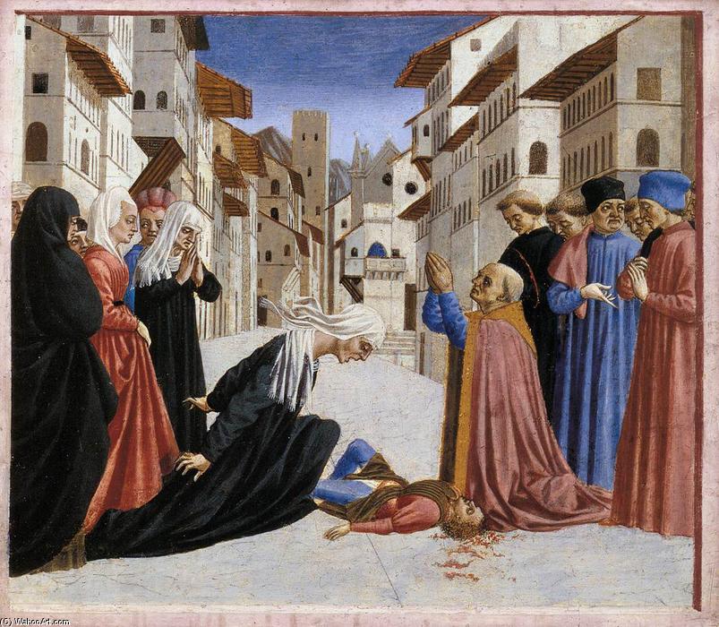 Wikioo.org - The Encyclopedia of Fine Arts - Painting, Artwork by Domenico Veneziano - St Zenobius Performs a Miracle (predella 4)