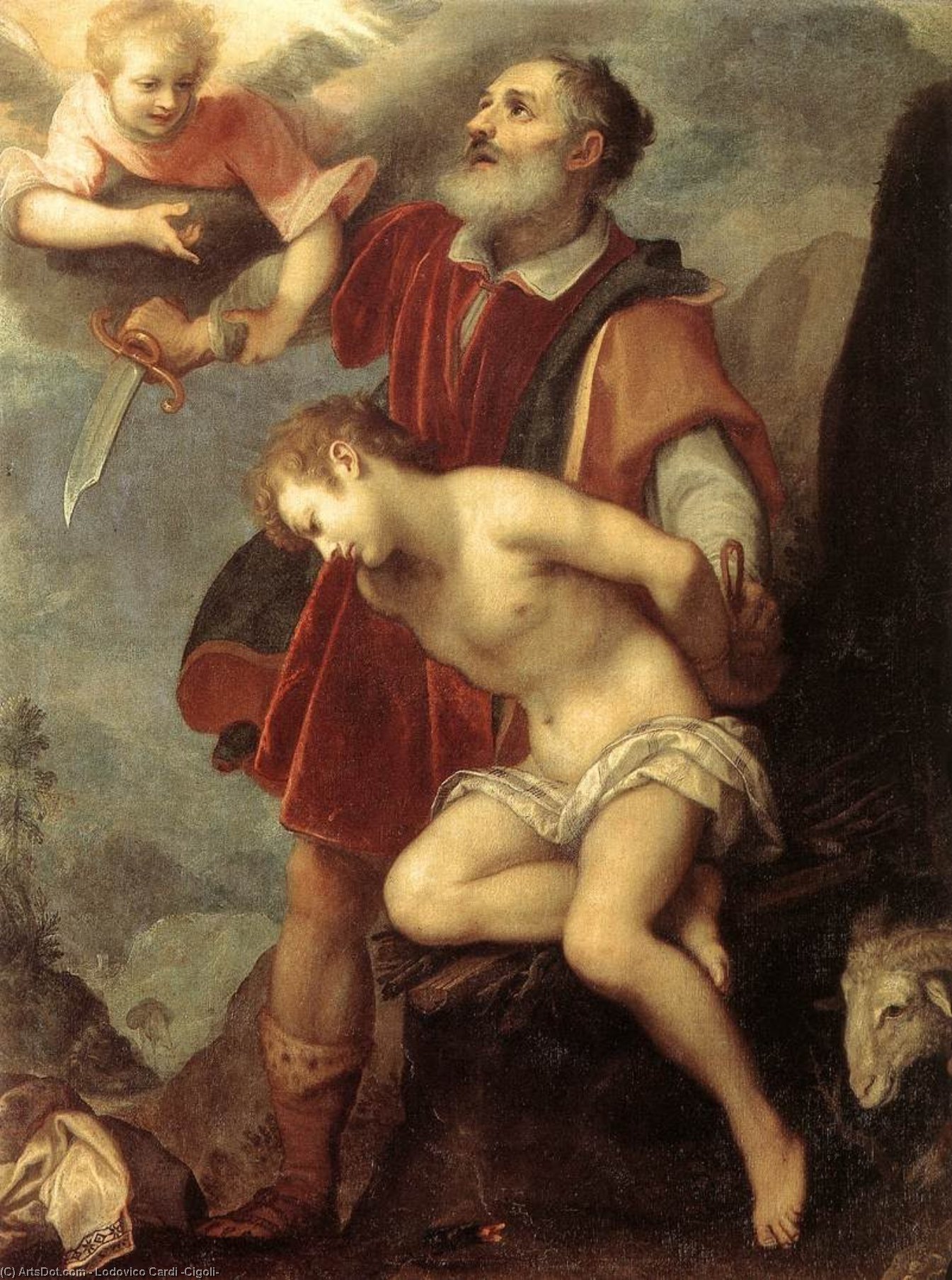 WikiOO.org - Encyclopedia of Fine Arts - Lukisan, Artwork Lodovico Cardi (Cigoli) - The Sacrifice of Isaac