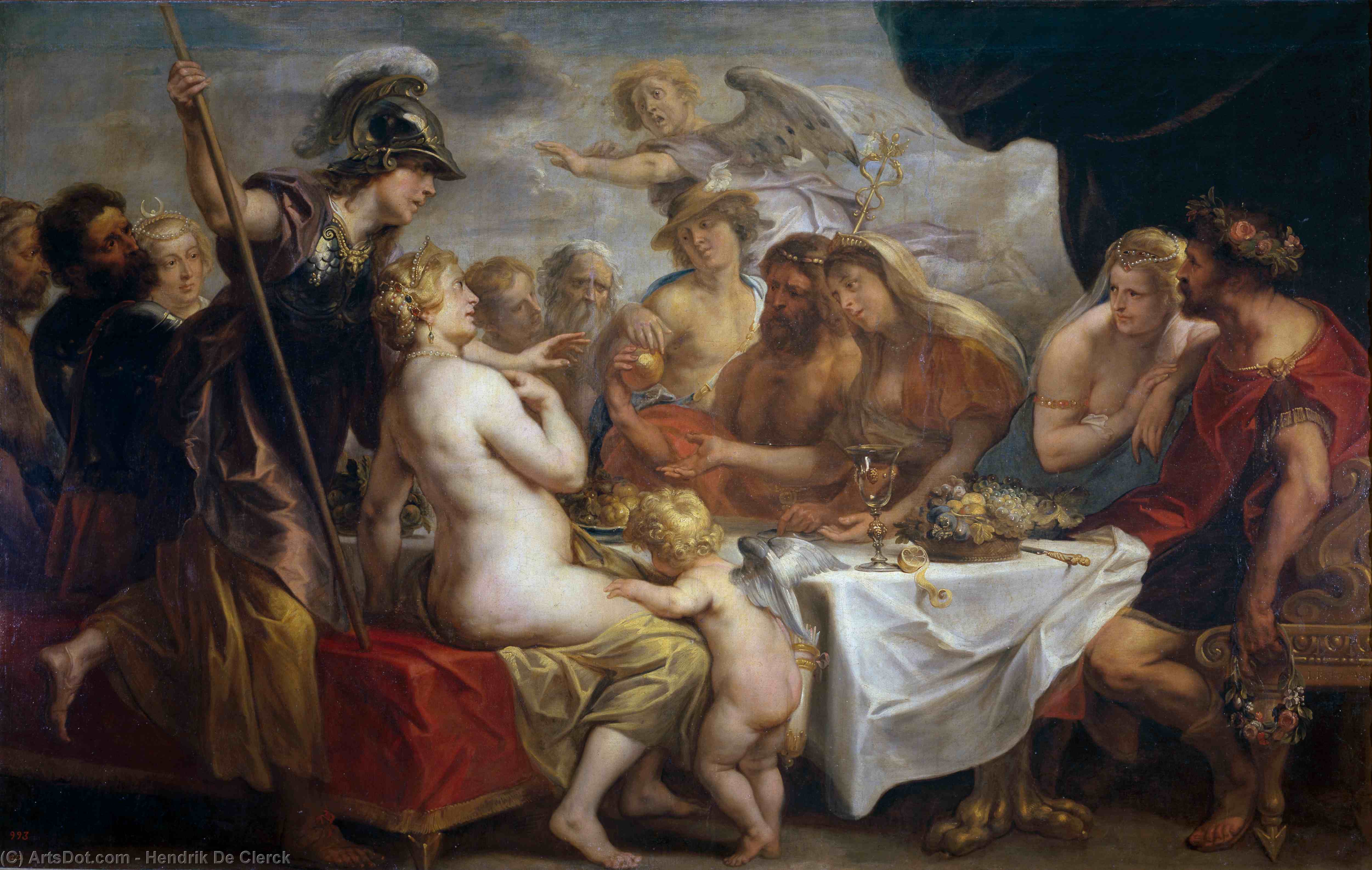 Wikioo.org – L'Enciclopedia delle Belle Arti - Pittura, Opere di Hendrick De Clerck - le nozze di Teti e peleo