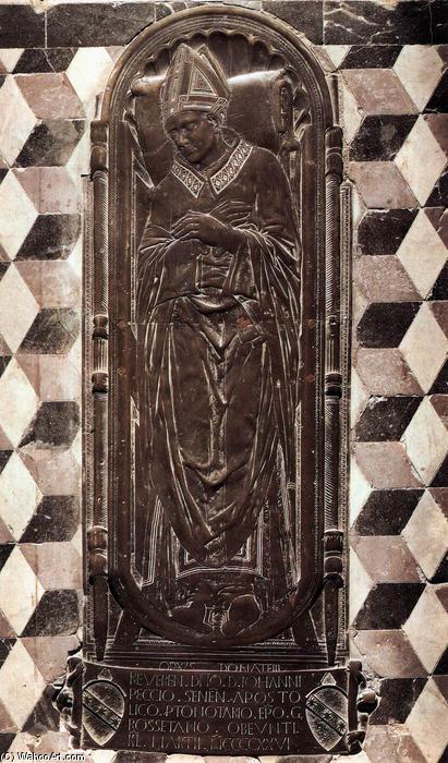 Wikioo.org - The Encyclopedia of Fine Arts - Painting, Artwork by Donatello - Tombstone of Bishop Giovanni Pecci