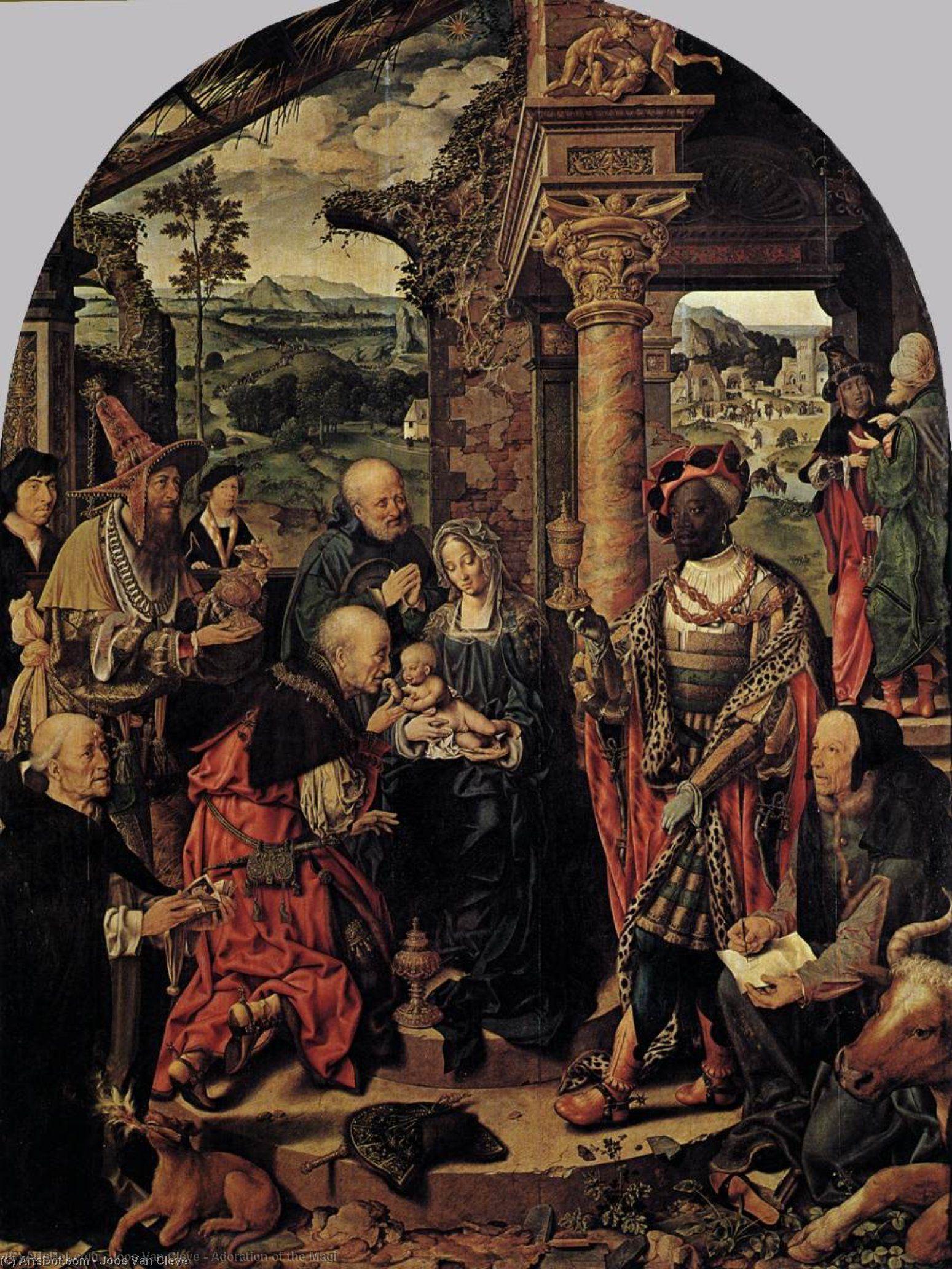 Wikioo.org - The Encyclopedia of Fine Arts - Painting, Artwork by Joos Van Cleve - Adoration of the Magi