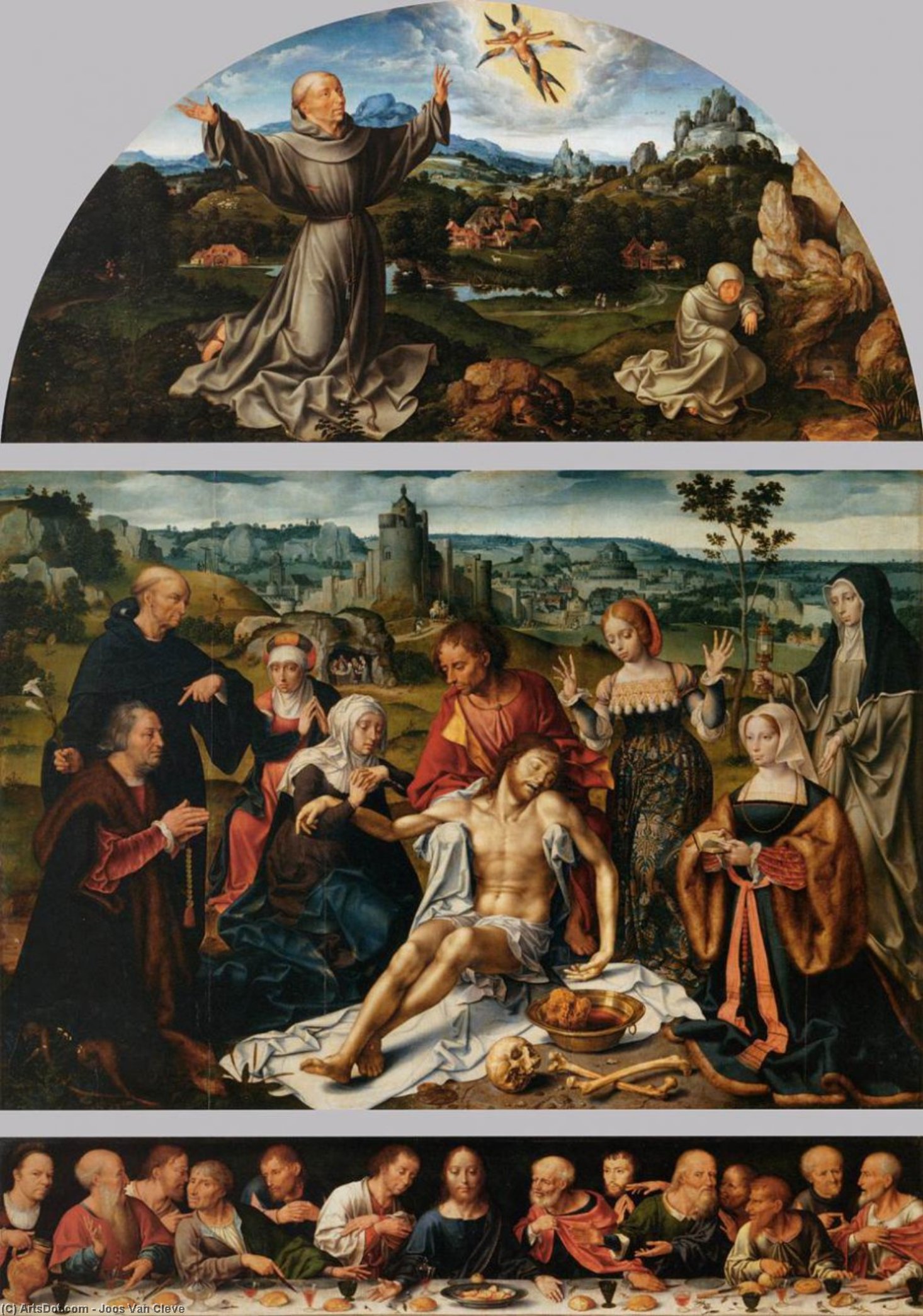 Wikioo.org - The Encyclopedia of Fine Arts - Painting, Artwork by Joos Van Cleve - Altarpiece of the Lamentation