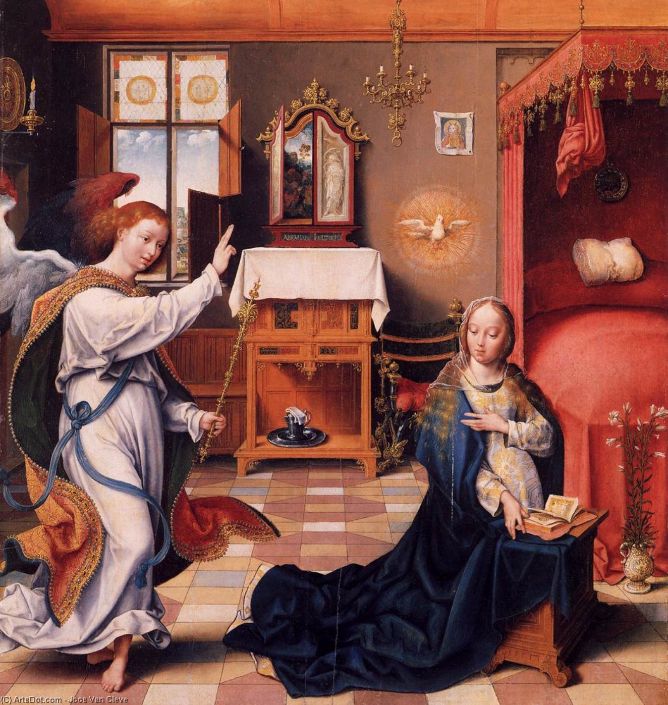 Wikioo.org - The Encyclopedia of Fine Arts - Painting, Artwork by Joos Van Cleve - The Annunciation
