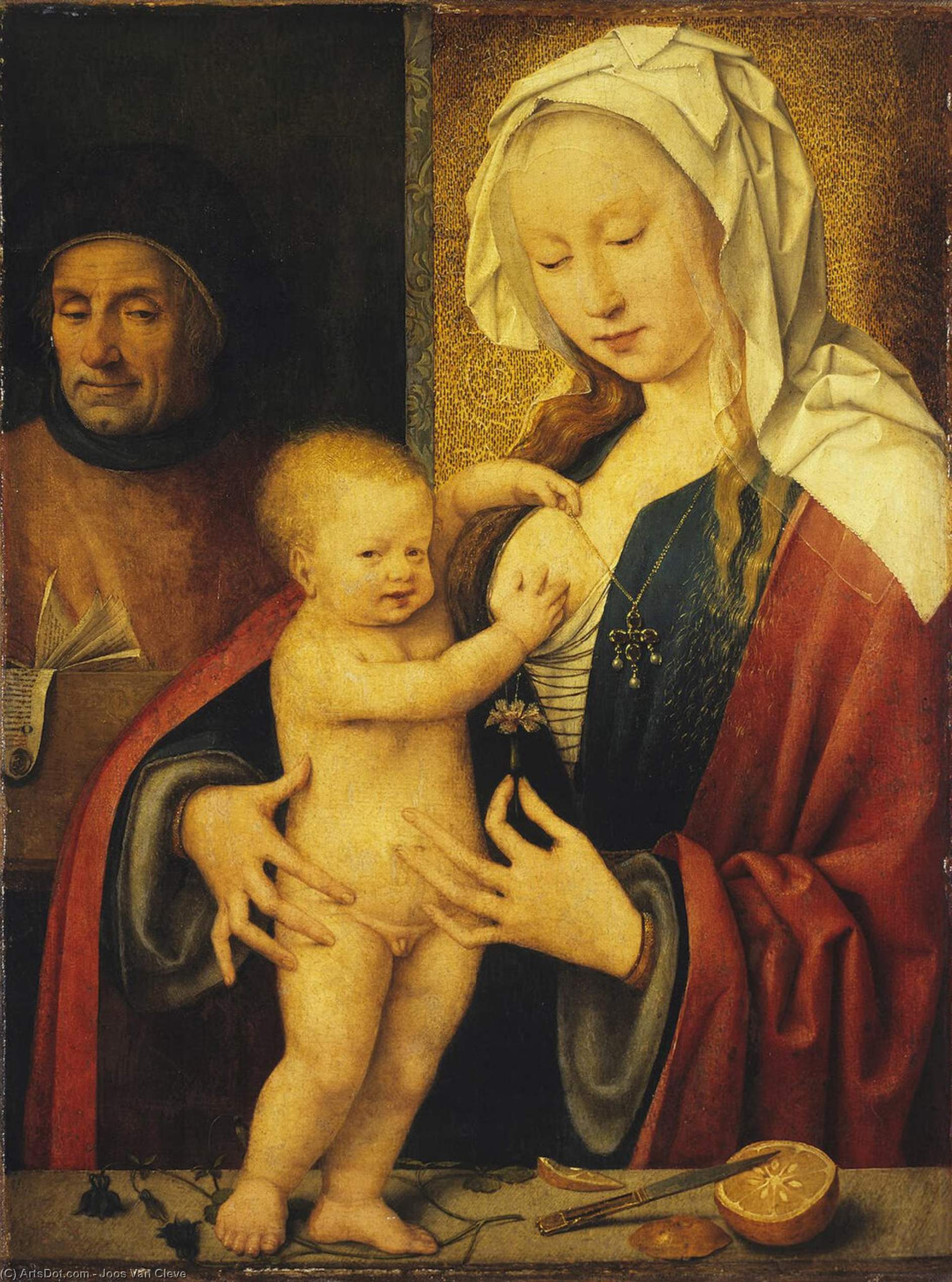 Wikioo.org - สารานุกรมวิจิตรศิลป์ - จิตรกรรม Joos Van Cleve - The Holy Family