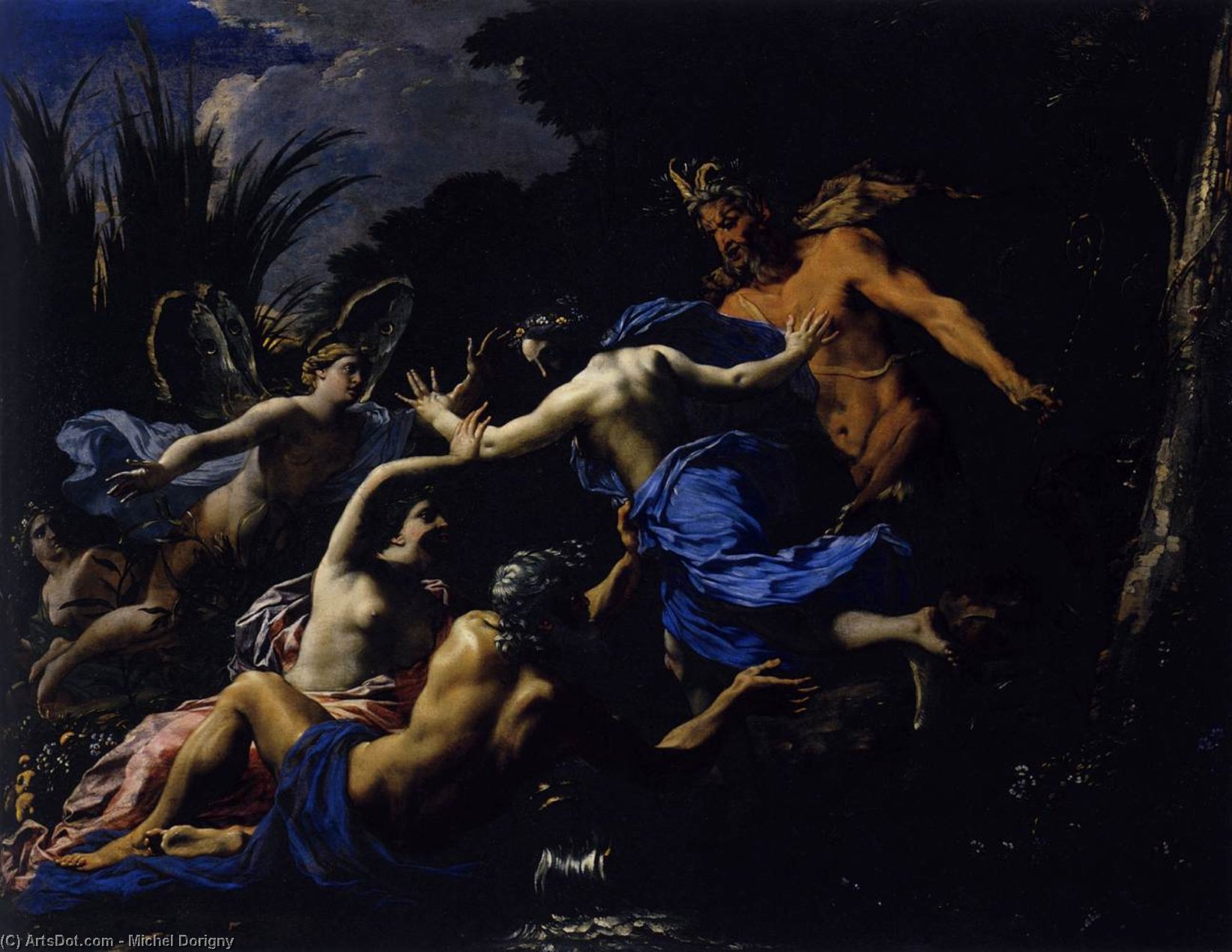 Wikioo.org - The Encyclopedia of Fine Arts - Painting, Artwork by Michel Dorigny - Pan and Syrinx