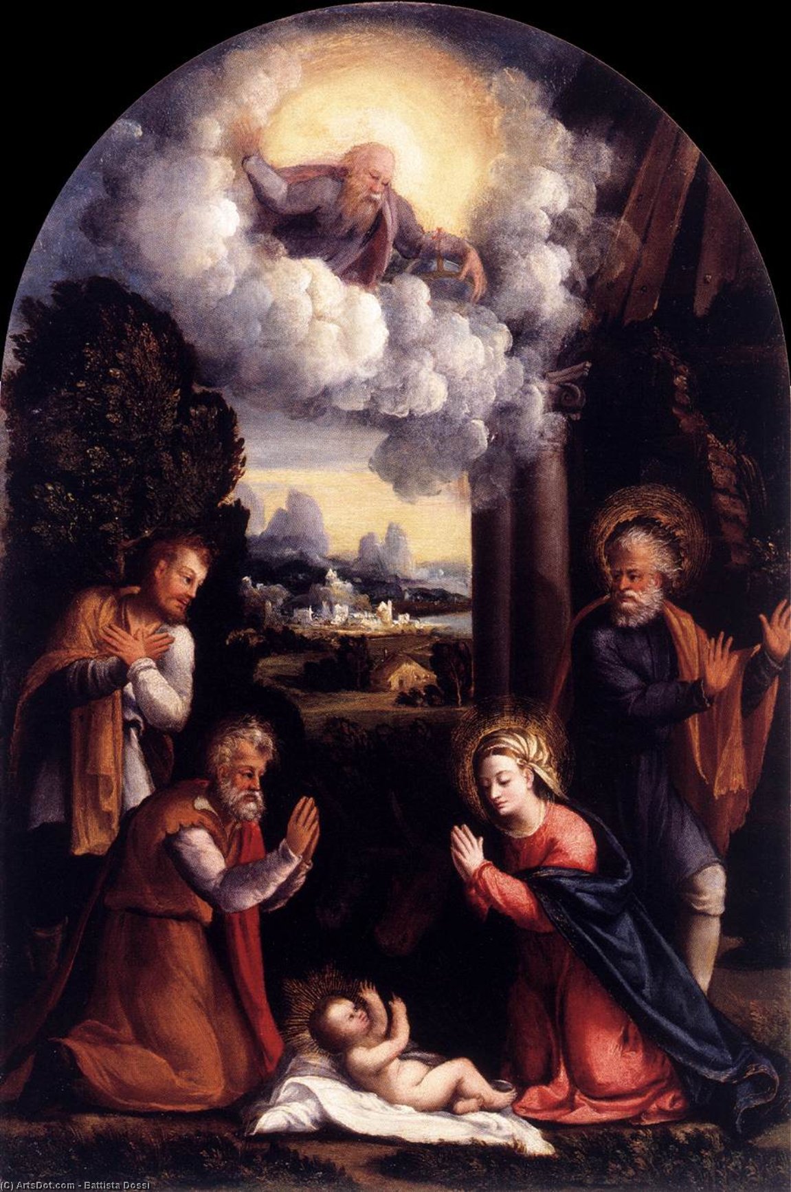 Wikioo.org - สารานุกรมวิจิตรศิลป์ - จิตรกรรม Battista Dossi - Nativity