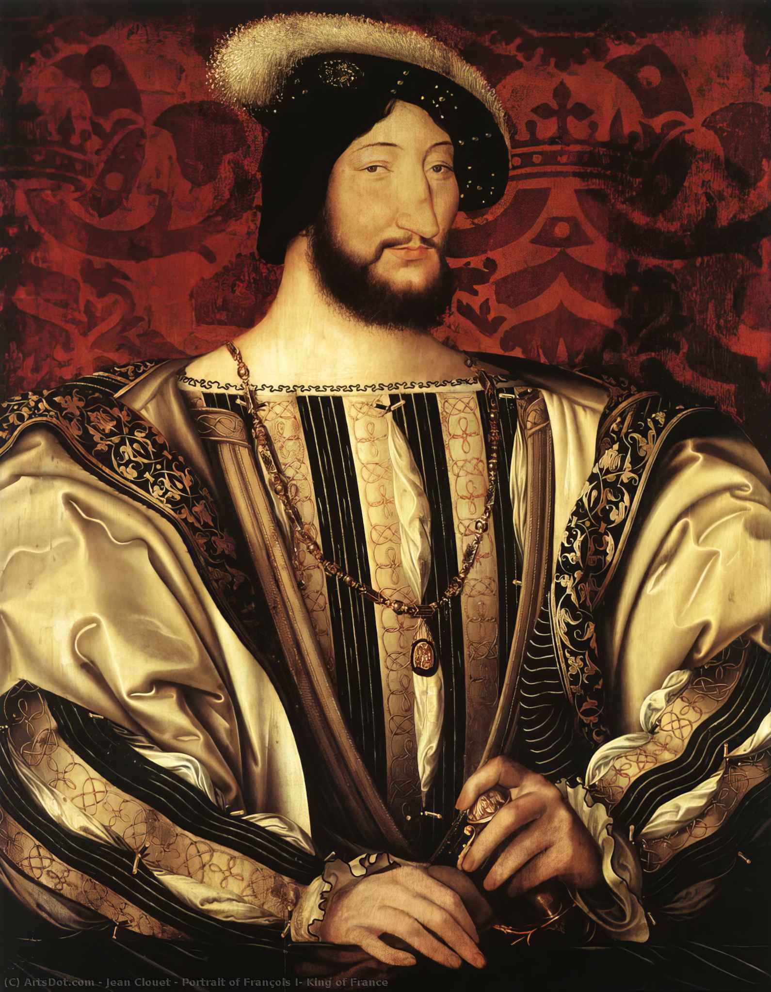 WikiOO.org - Енциклопедия за изящни изкуства - Живопис, Произведения на изкуството Jean Clouet - Portrait of François I, King of France