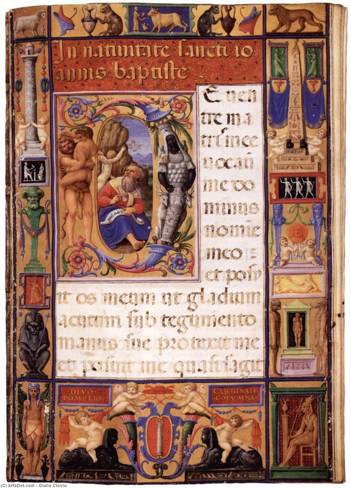 Wikioo.org - Die Enzyklopädie bildender Kunst - Malerei, Kunstwerk von Giulio Clovio - Seite aus die colonna Missale