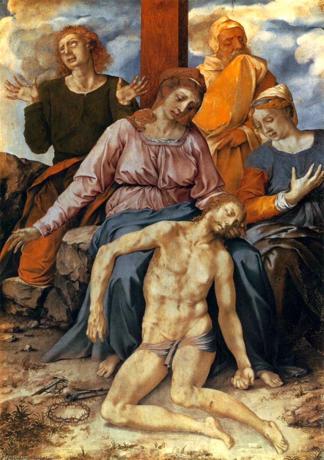 Wikioo.org - The Encyclopedia of Fine Arts - Painting, Artwork by Giulio Clovio - Pietà