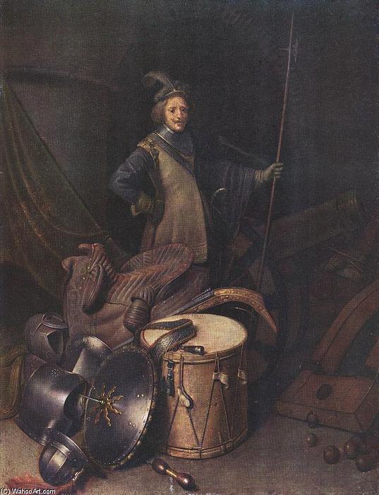 Wikioo.org - The Encyclopedia of Fine Arts - Painting, Artwork by Gerrit (Gérard) Dou - Officer of the Marksman Society in Leiden