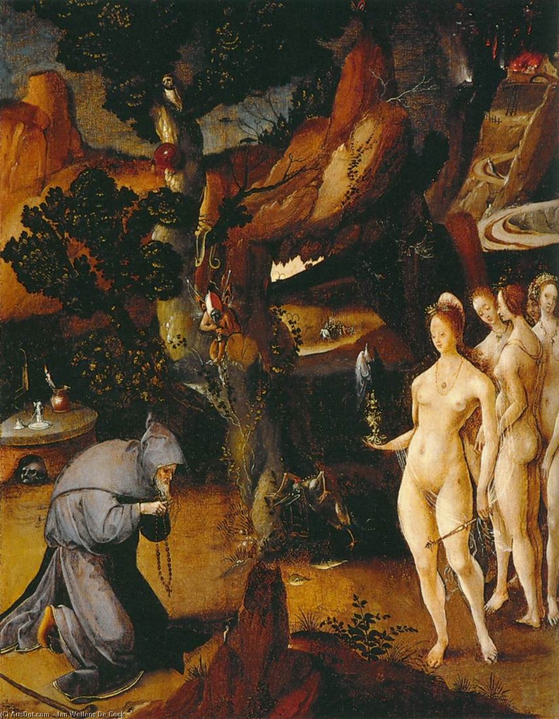 WikiOO.org - Енциклопедия за изящни изкуства - Живопис, Произведения на изкуството Jan Wellens De Cock - Temptation of St Anthony