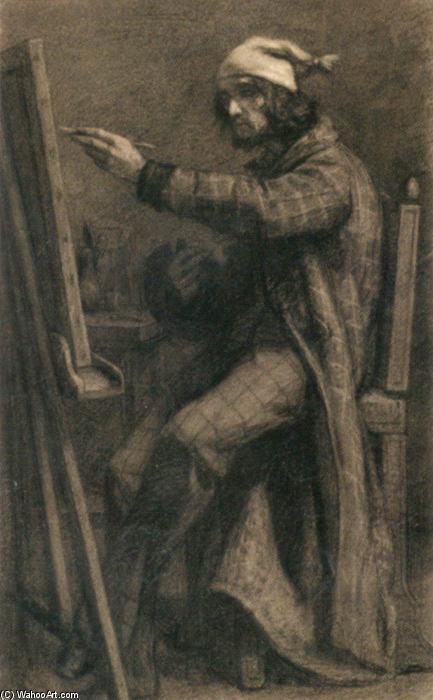 WikiOO.org - Энциклопедия изобразительного искусства - Живопись, Картины  Gustave Courbet - художник перед мольбертом
