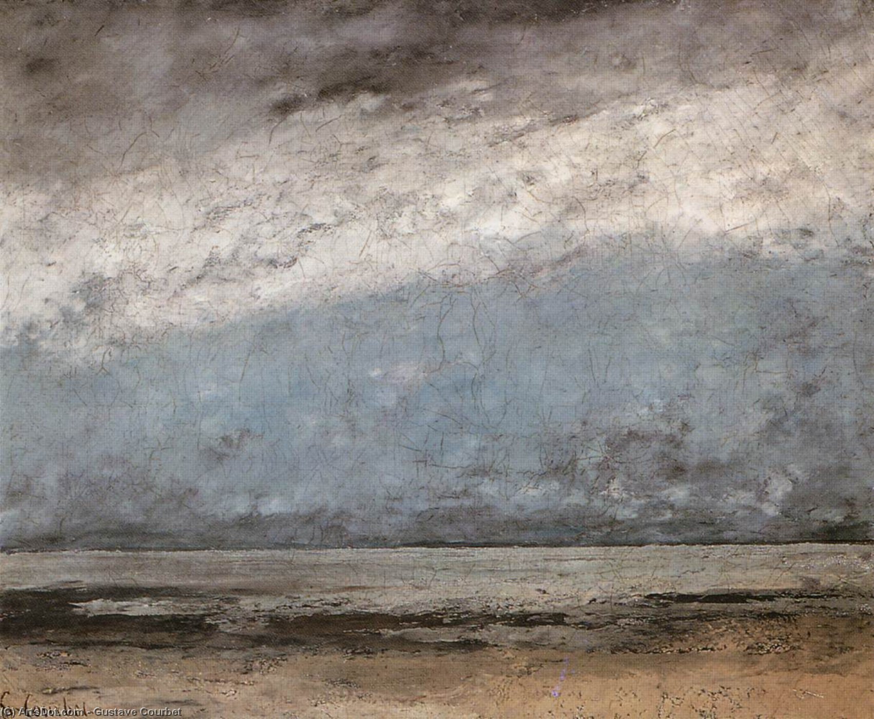 Wikioo.org - The Encyclopedia of Fine Arts - Painting, Artwork by Gustave Courbet - Beach near Trouville