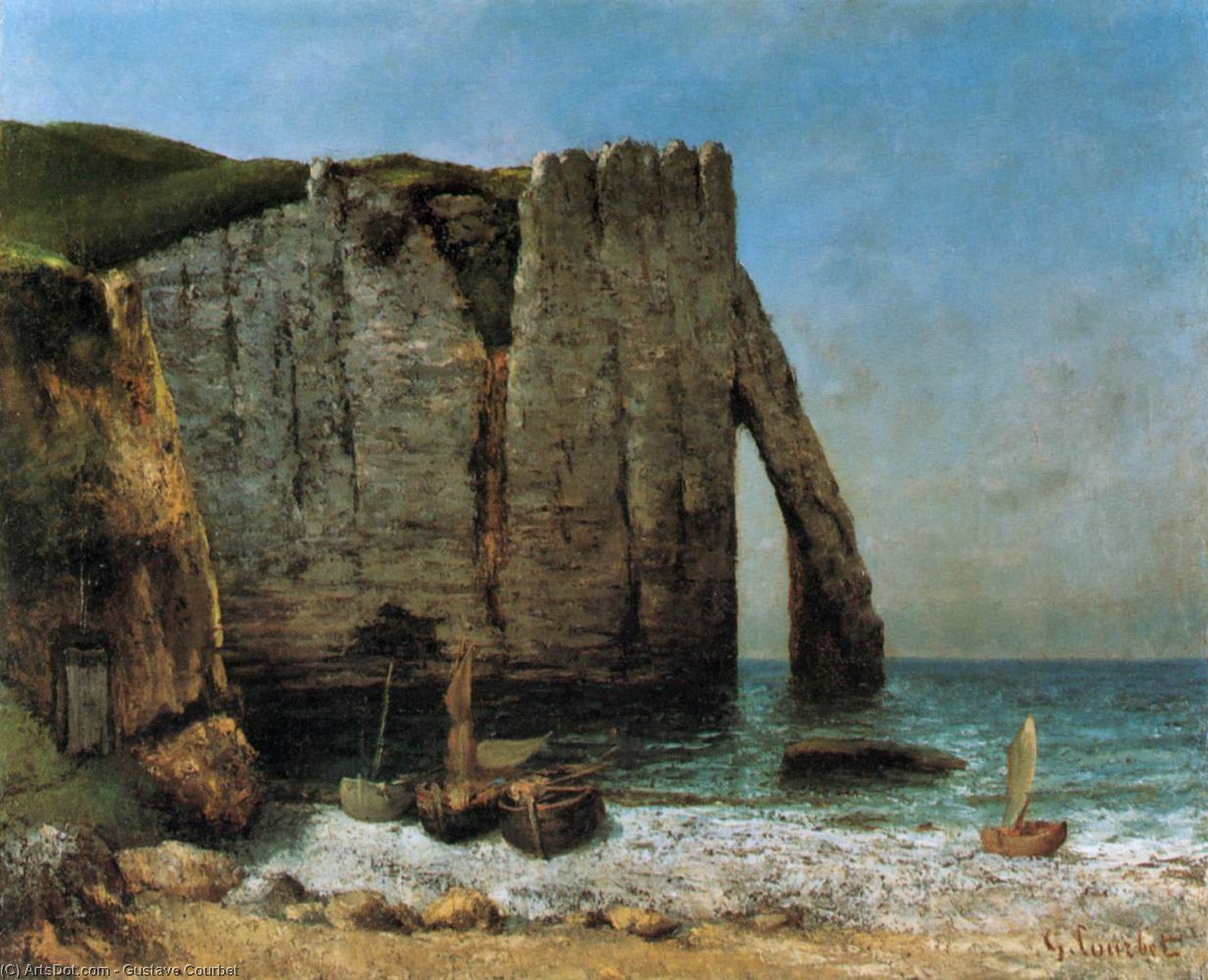 Wikioo.org - สารานุกรมวิจิตรศิลป์ - จิตรกรรม Gustave Courbet - Cliffs at Étretat