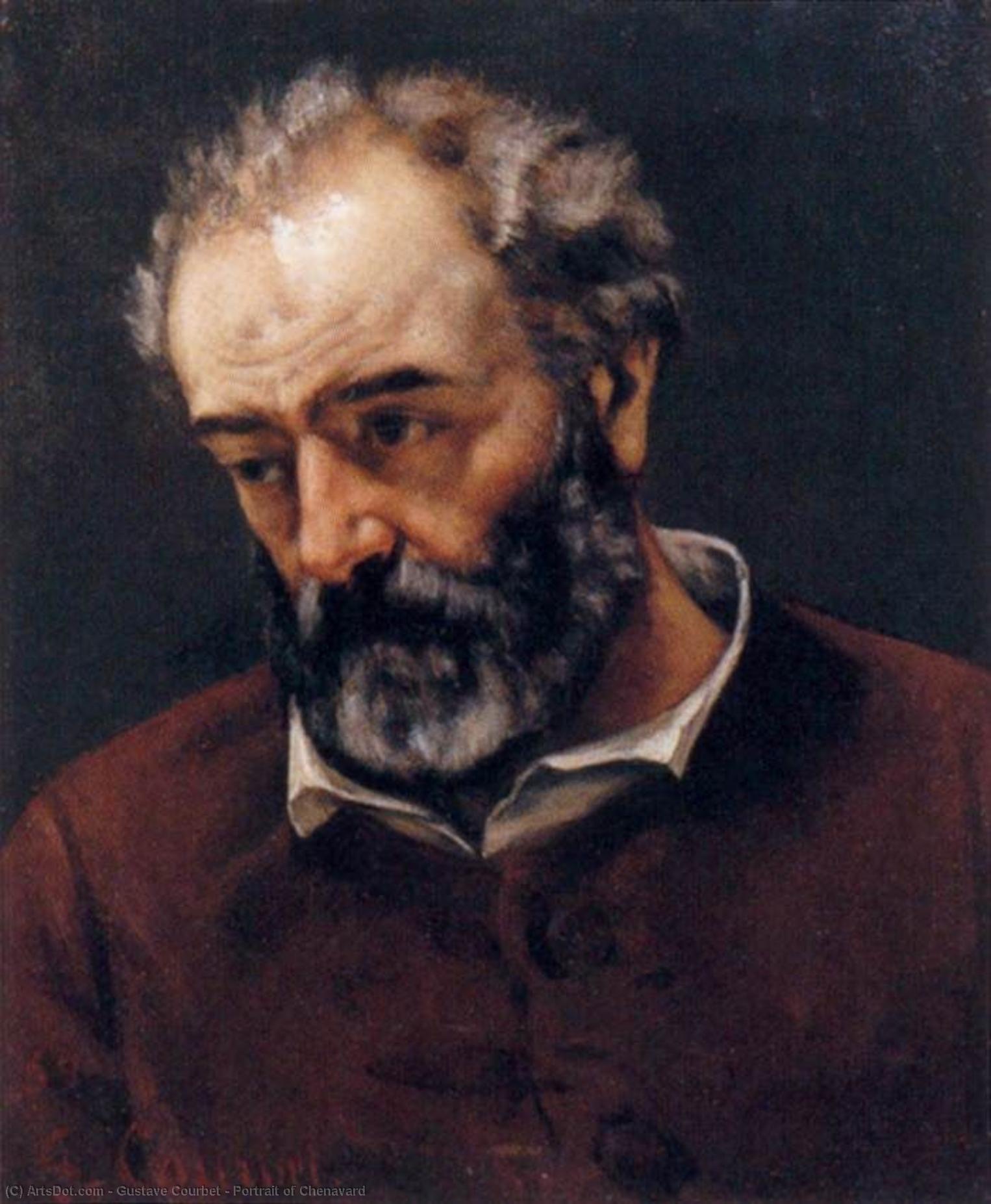 Wikoo.org - موسوعة الفنون الجميلة - اللوحة، العمل الفني Gustave Courbet - Portrait of Chenavard