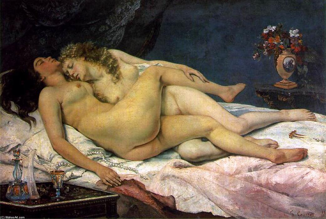 WikiOO.org - Encyclopedia of Fine Arts - Maleri, Artwork Gustave Courbet - Sleep
