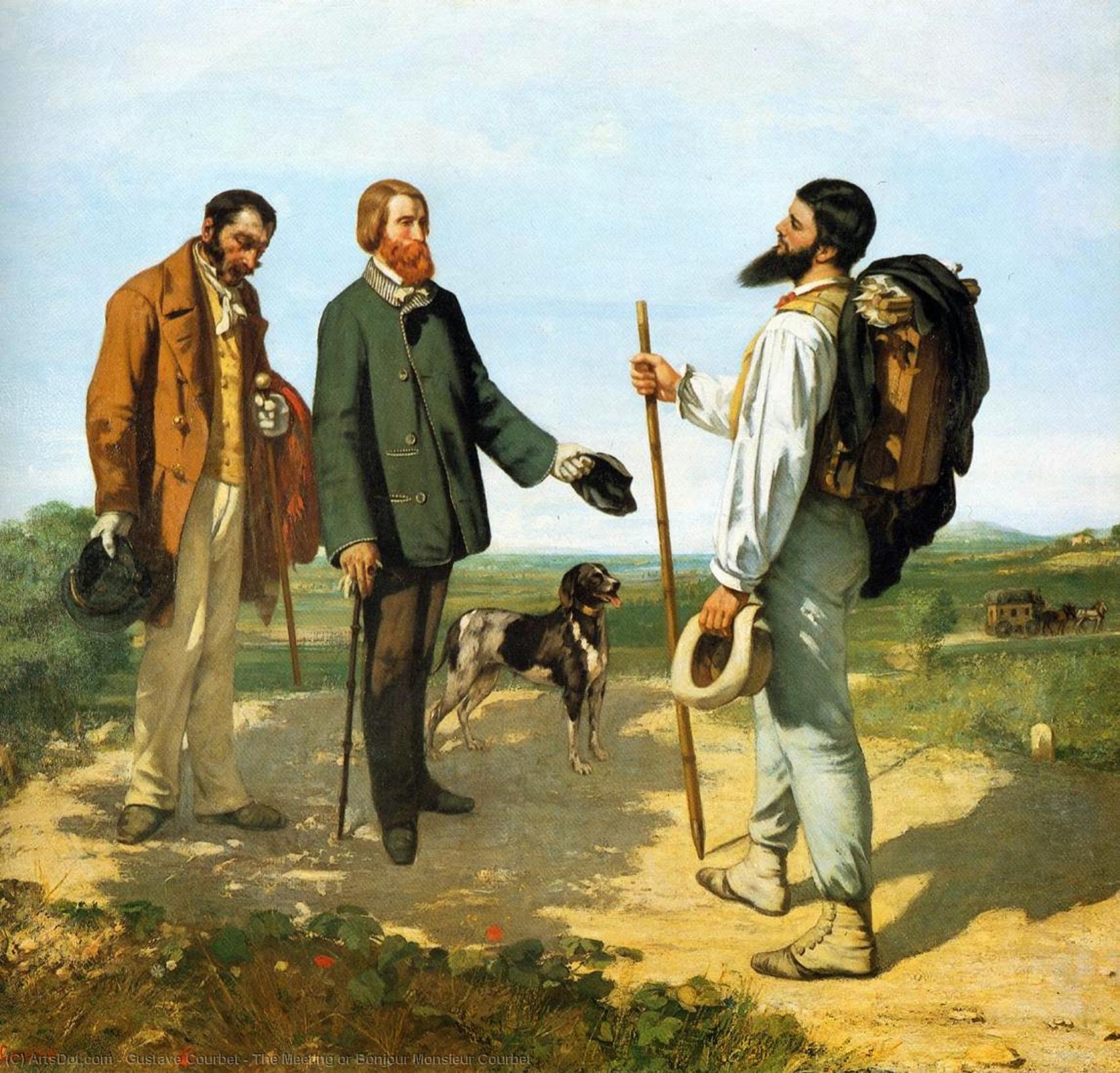 Wikioo.org - The Encyclopedia of Fine Arts - Painting, Artwork by Gustave Courbet - The Meeting or Bonjour Monsieur Courbet