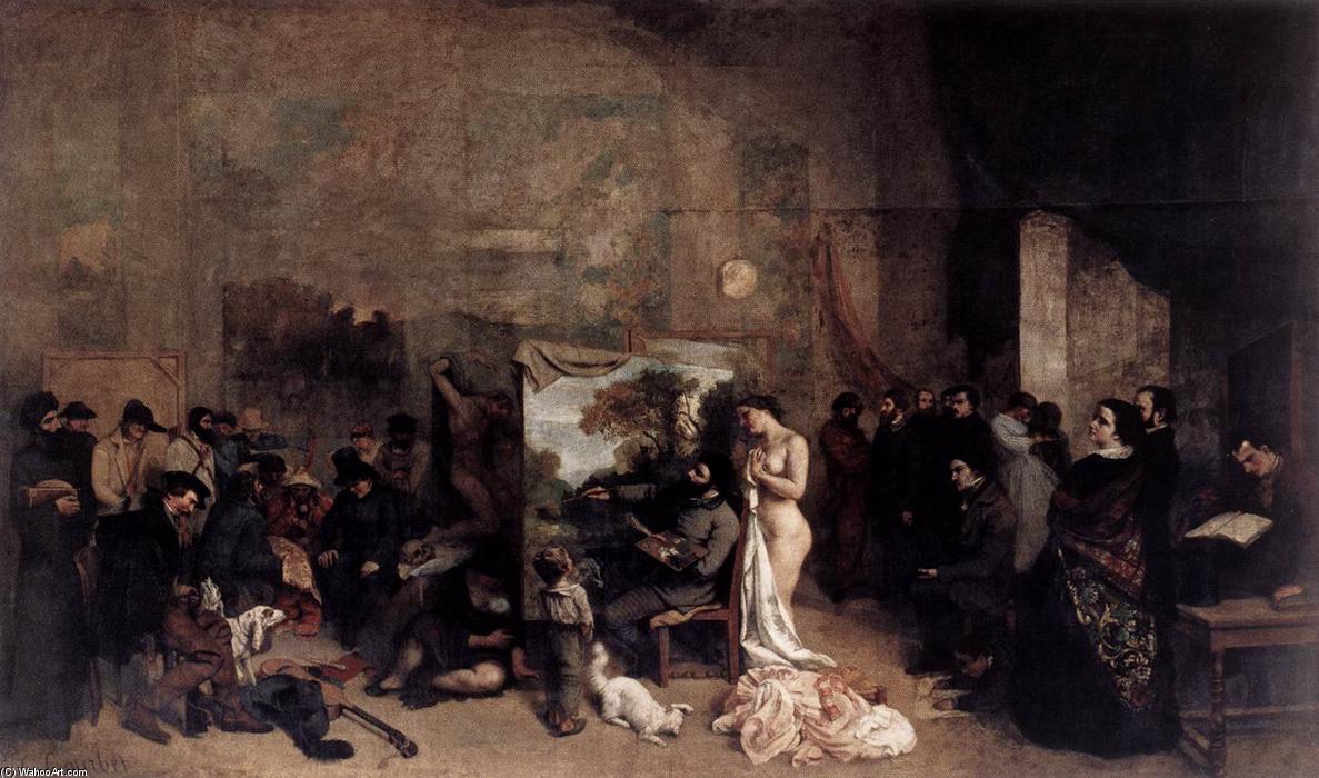 Wikioo.org - The Encyclopedia of Fine Arts - Painting, Artwork by Gustave Courbet - The Studio of the Painter