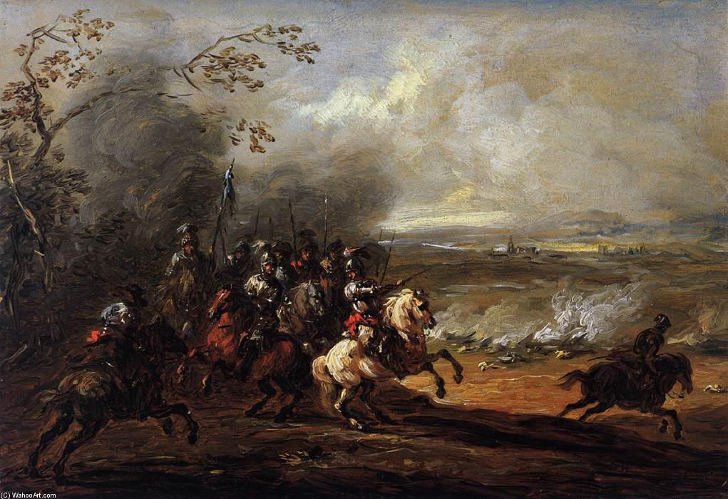 Wikioo.org - The Encyclopedia of Fine Arts - Painting, Artwork by Jacques Courtois - Cavalry Attack