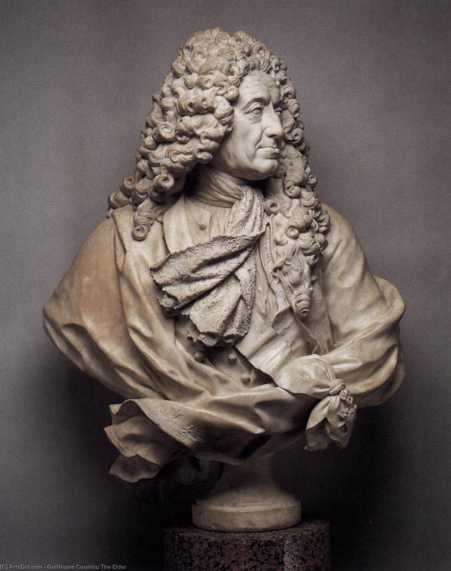 Wikioo.org - สารานุกรมวิจิตรศิลป์ - จิตรกรรม Guillaume Coustou The Elder - Bust of Samuel Bernard