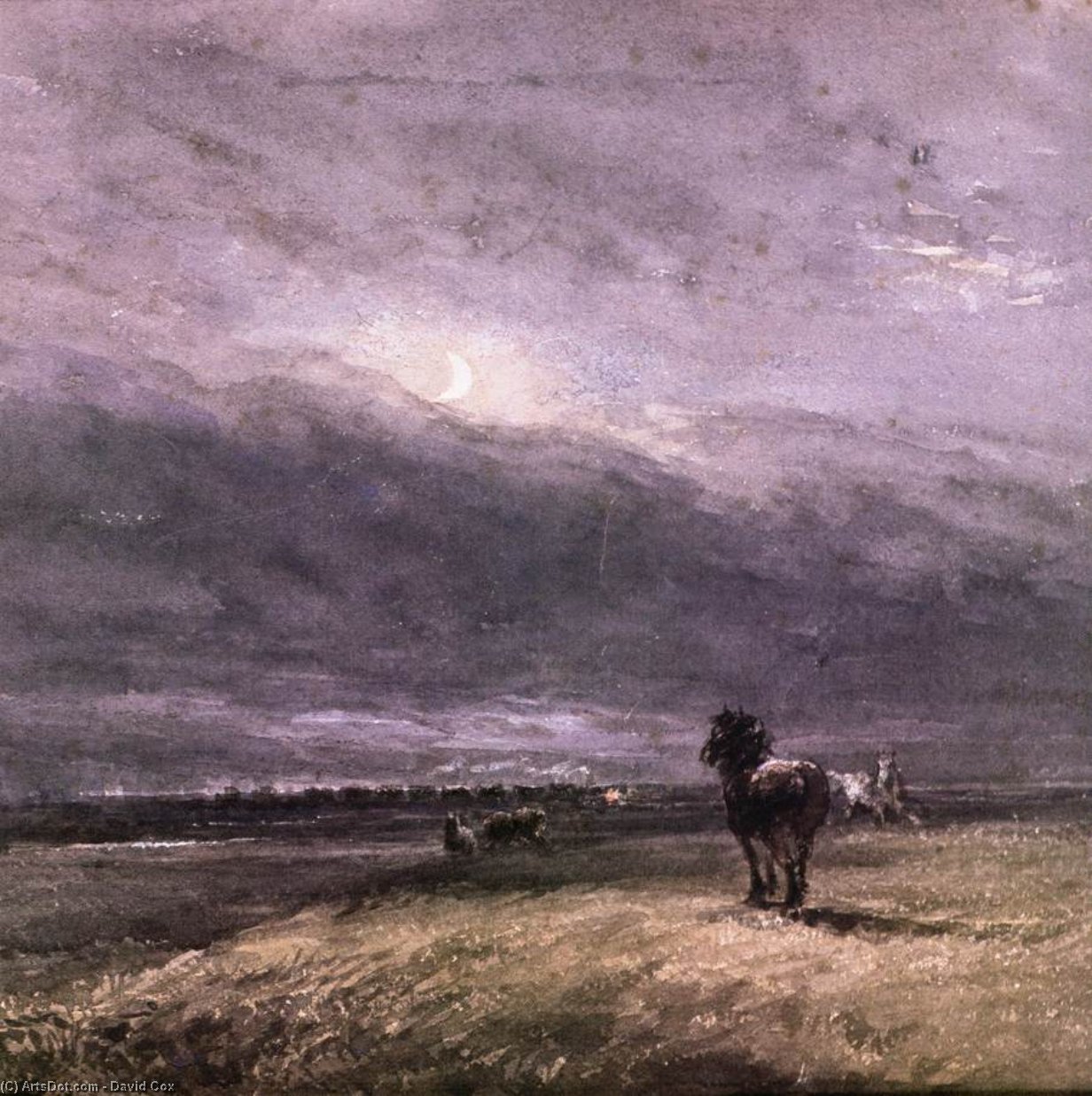 WikiOO.org - Encyclopedia of Fine Arts - Målning, konstverk David Cox - The Night Train