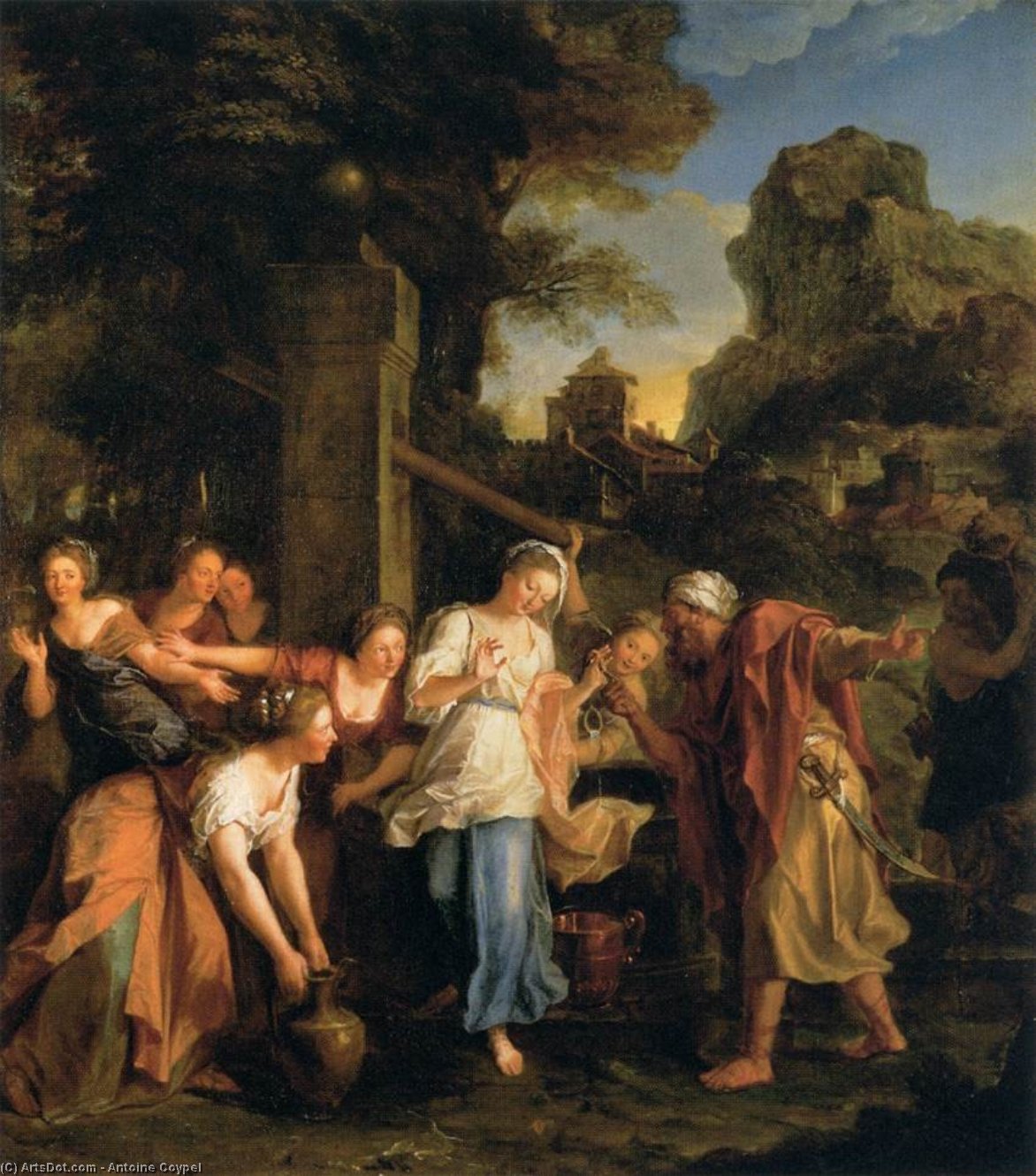 Wikioo.org – L'Enciclopedia delle Belle Arti - Pittura, Opere di Charles Antoine Coypel - Eliezer e Rebecca