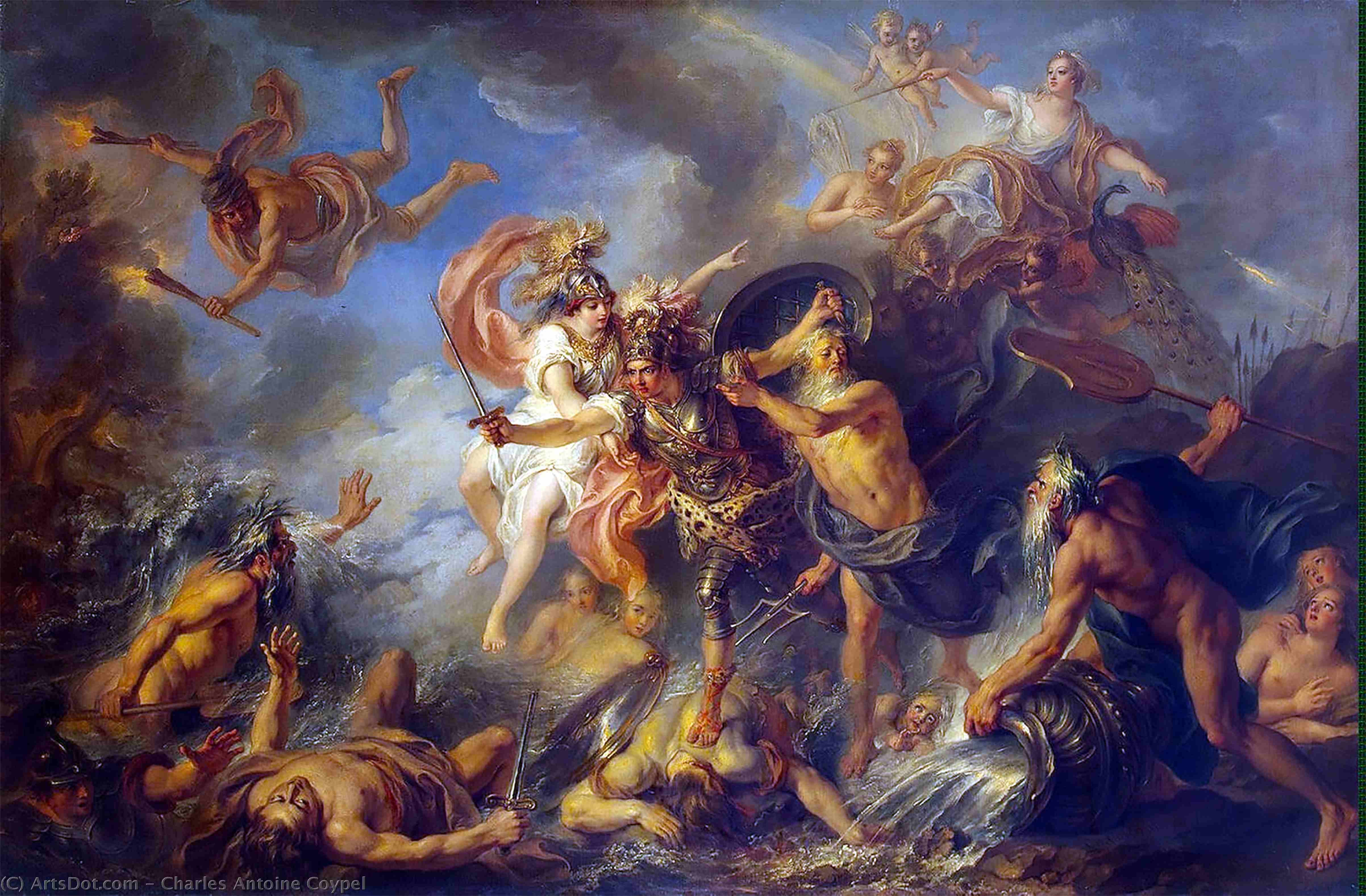 Wikioo.org - The Encyclopedia of Fine Arts - Painting, Artwork by Charles Antoine Coypel - Fury of Achilles