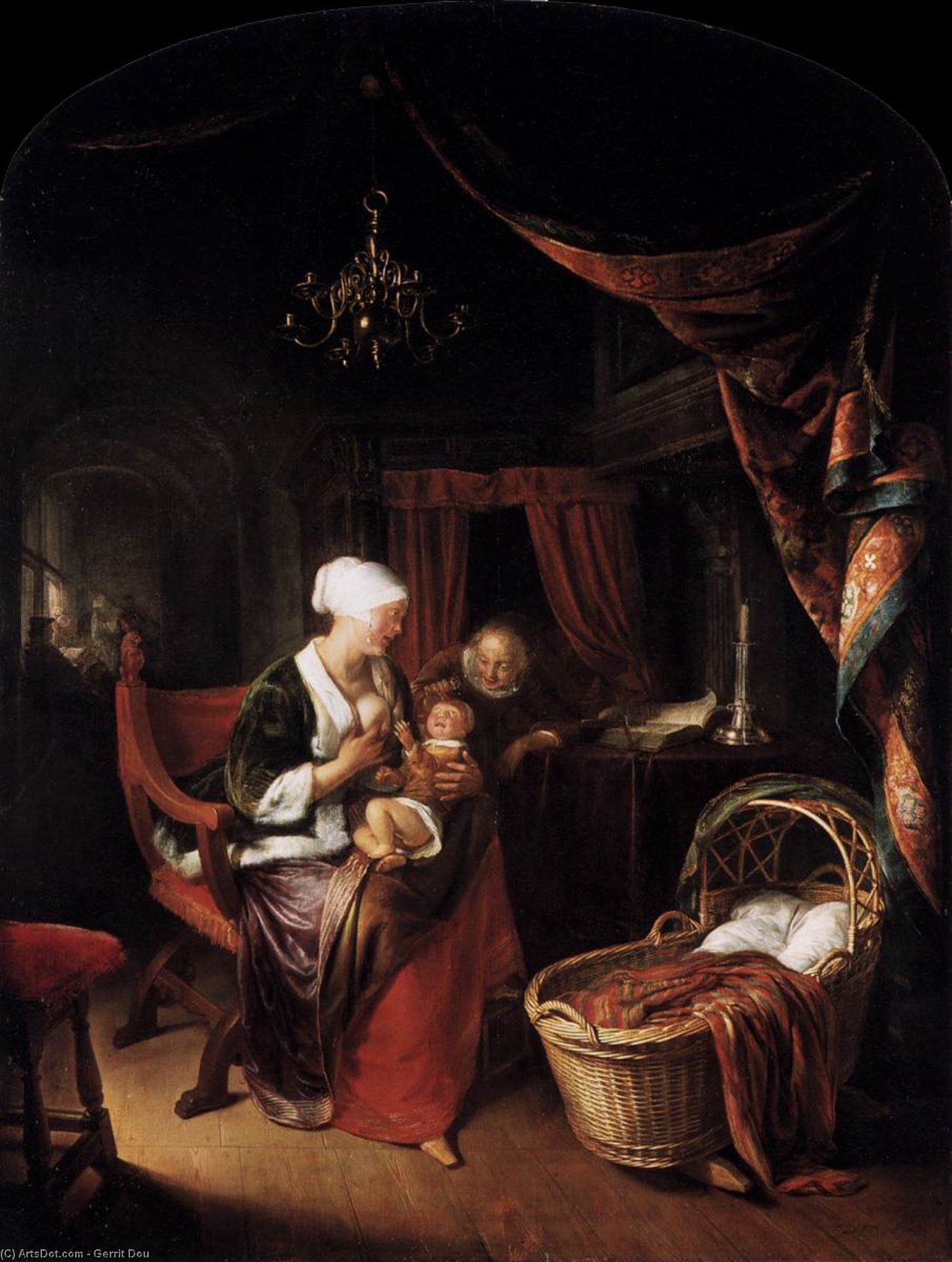 Wikioo.org – L'Enciclopedia delle Belle Arti - Pittura, Opere di Gerrit (Gérard) Dou - i giovani madre