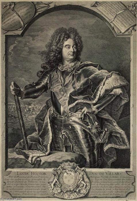 Wikioo.org - The Encyclopedia of Fine Arts - Painting, Artwork by Pierre Drevet - Portrait of Louis Hector, Duc de Villars, Marshal of France