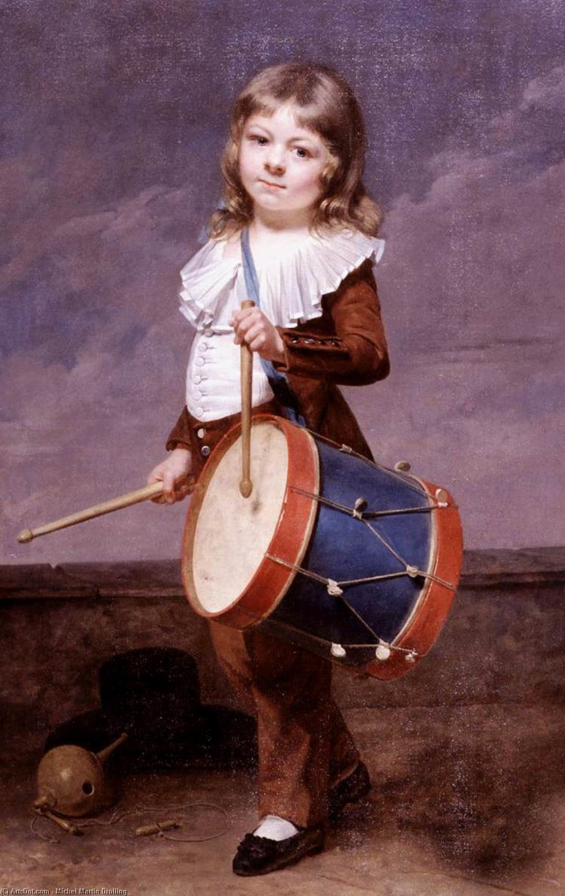 Wikioo.org - The Encyclopedia of Fine Arts - Painting, Artwork by Michel Martin Drolling - Portrait of the Artist's Son as a Drummer