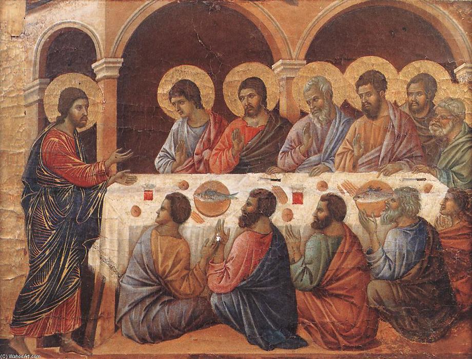 Wikioo.org - The Encyclopedia of Fine Arts - Painting, Artwork by Duccio Di Buoninsegna - Appearence While the Apostles are at Table