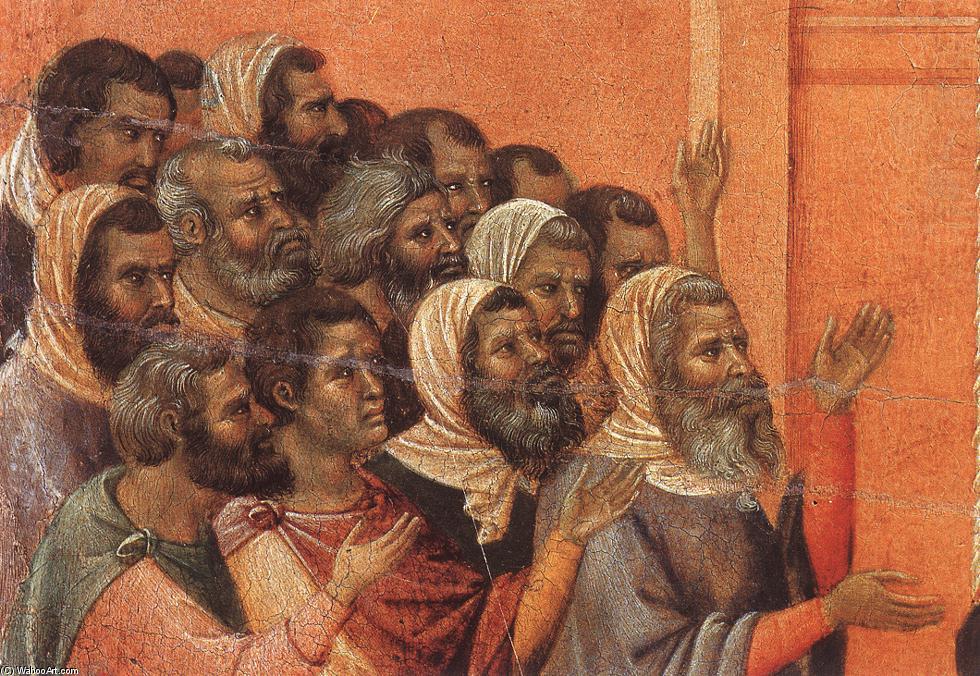 Wikioo.org - Encyklopedia Sztuk Pięknych - Malarstwo, Grafika Duccio Di Buoninsegna - Christ Accused by the Pharisees (detail)